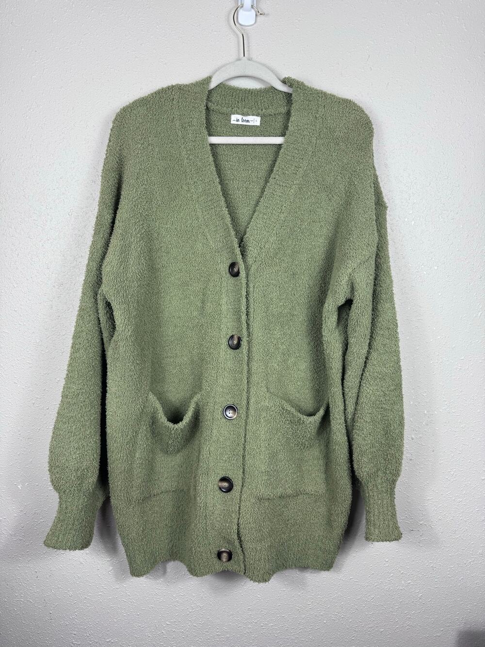 In Loom Green Chunky Sweater Womens Size Large